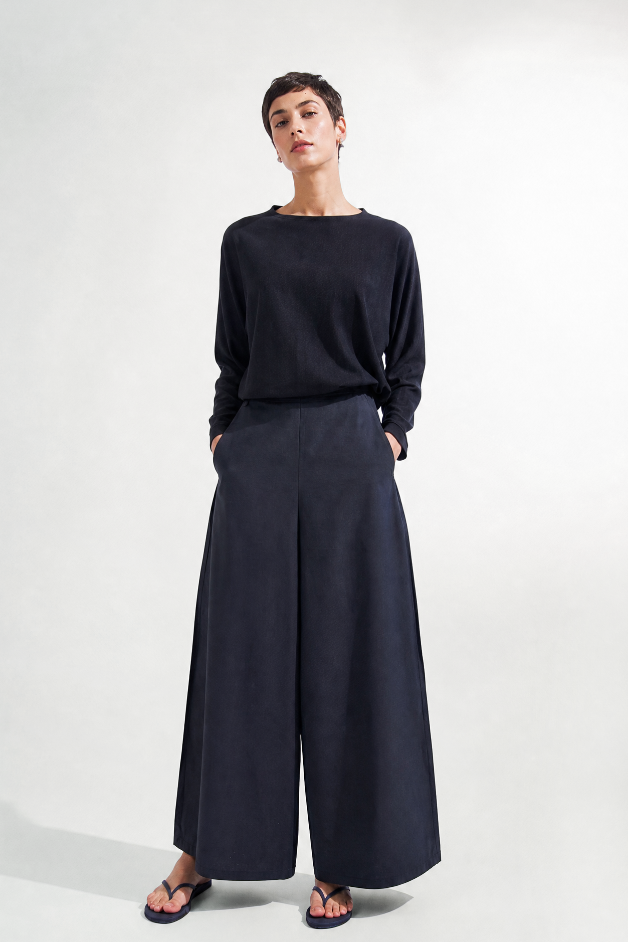MAREN DOLMAN TOP IN FINE GAUGE ITALIAN SILK COTTON