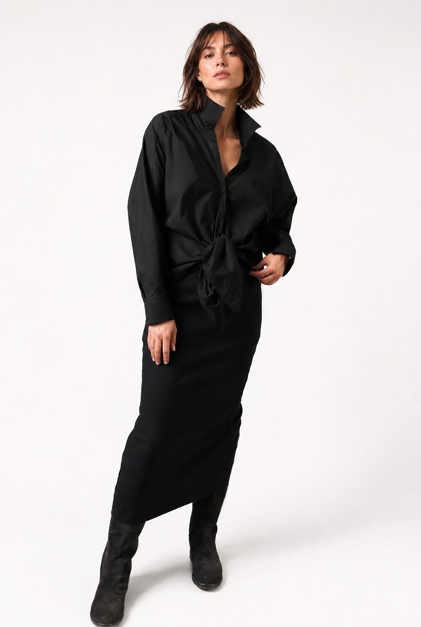 MARIE SHIRT IN ITALIAN STRETCH COTTON