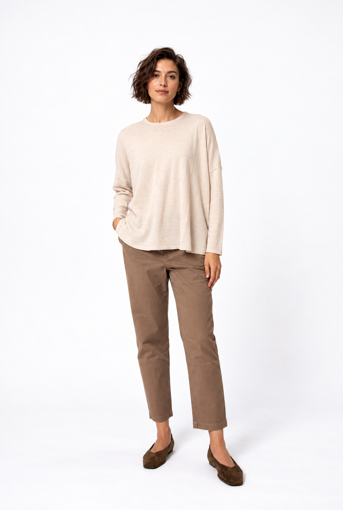 MATTEO OVERSIZED LONG SLEEVE CREW IN FINE ITALIAN MERINO