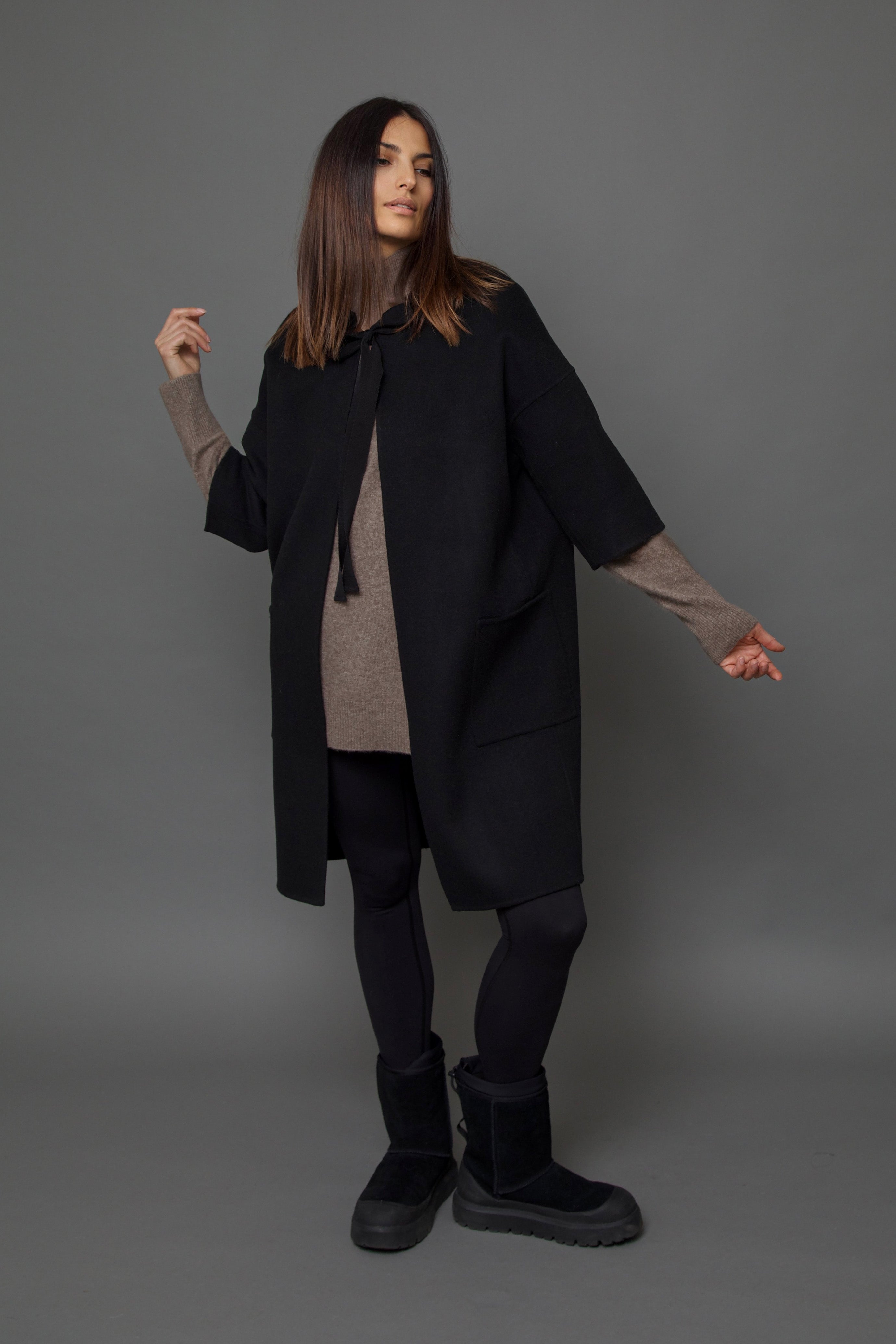 MONROE POCKET LONG COAT IN DOUBLE-FACE CASHMERE WOOL