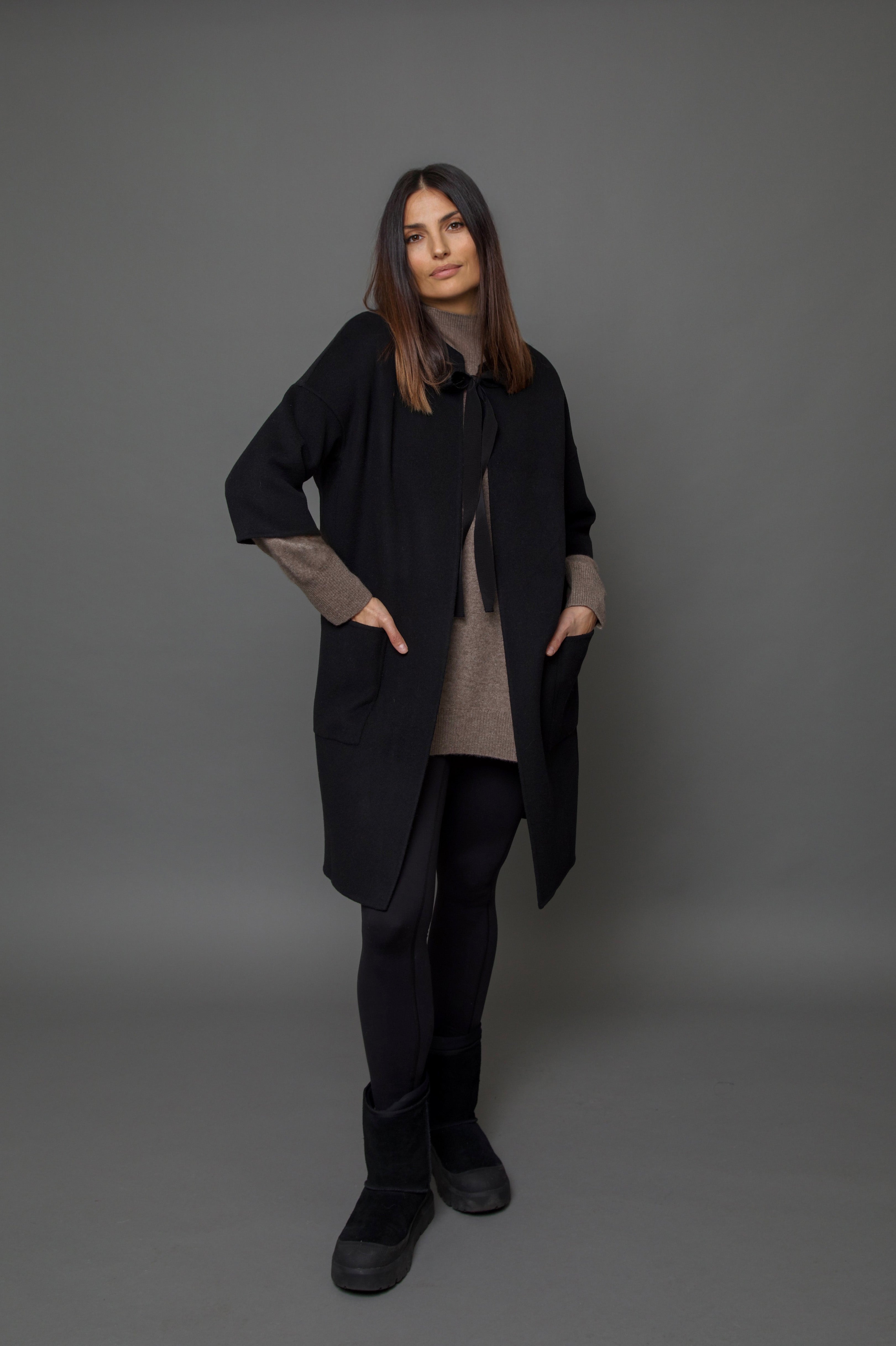 MONROE POCKET LONG COAT IN DOUBLE-FACE CASHMERE WOOL