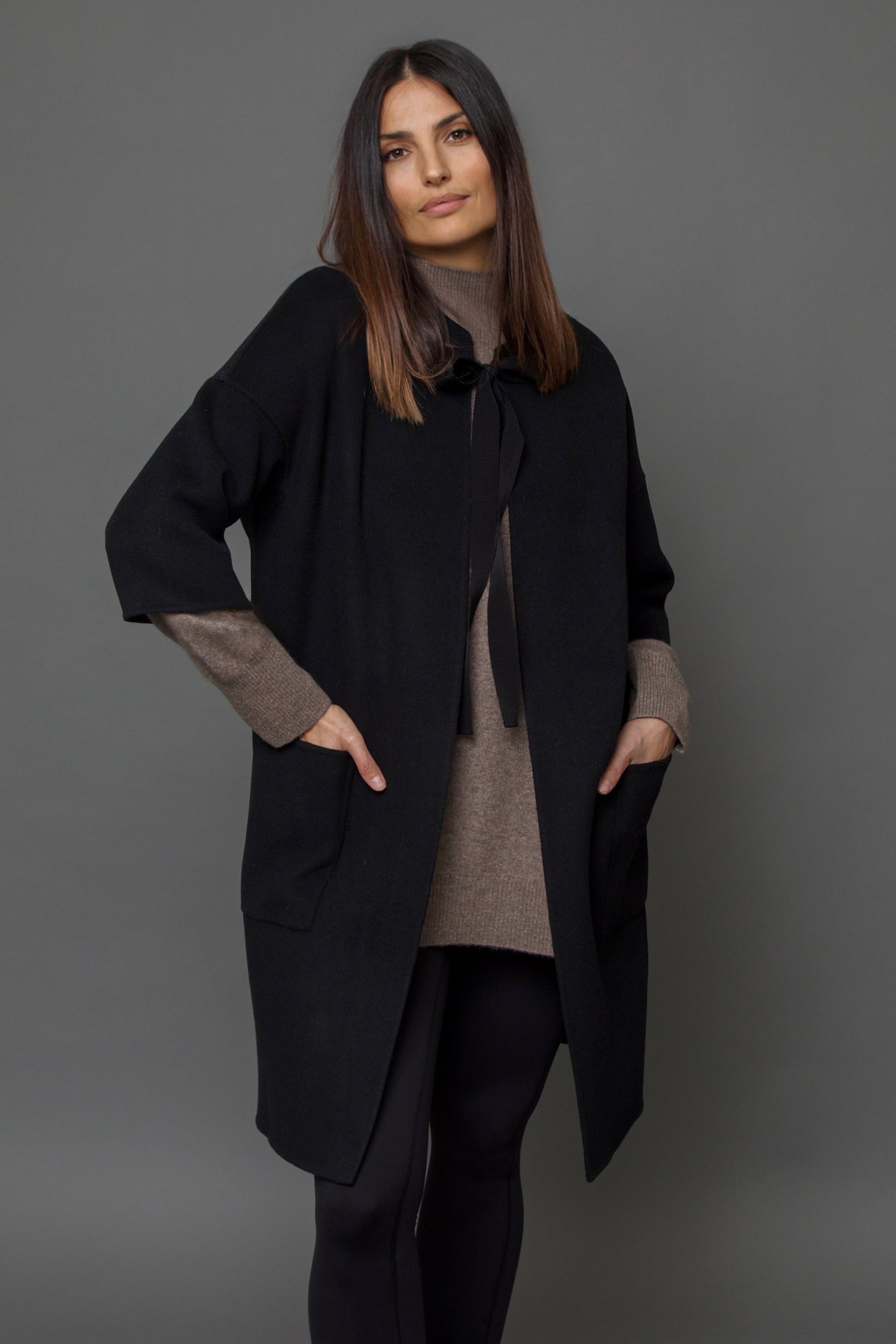 MONROE POCKET LONG COAT IN DOUBLE-FACE CASHMERE WOOL