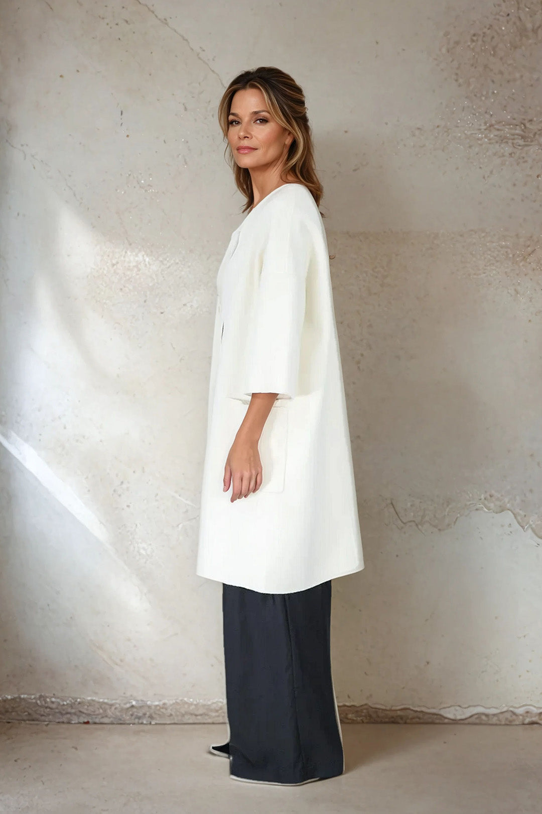 MONROE POCKET LONG COAT IN DOUBLE-FACE CASHMERE WOOL
