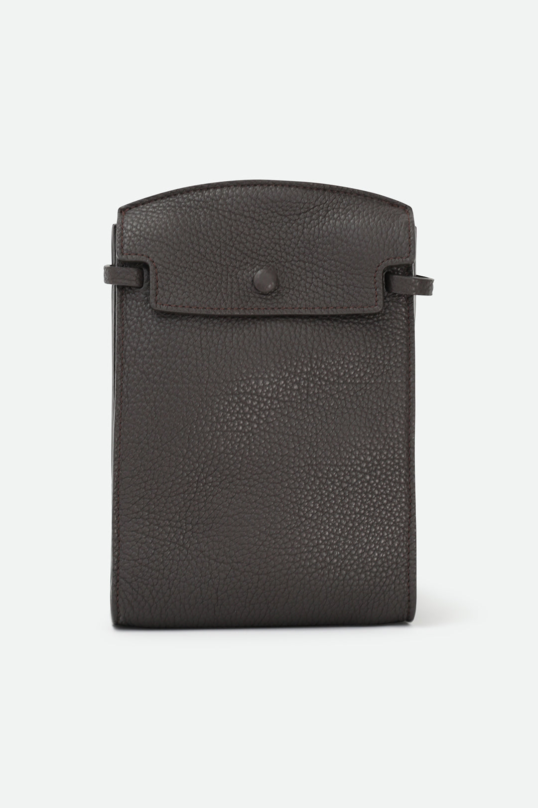 MONZA ITALIAN LEATHER CROSSBODY IN DARK CHOCOLATE BROWN