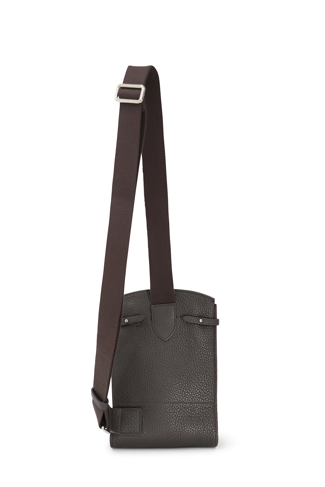MONZA ITALIAN LEATHER CROSSBODY IN DARK CHOCOLATE BROWN