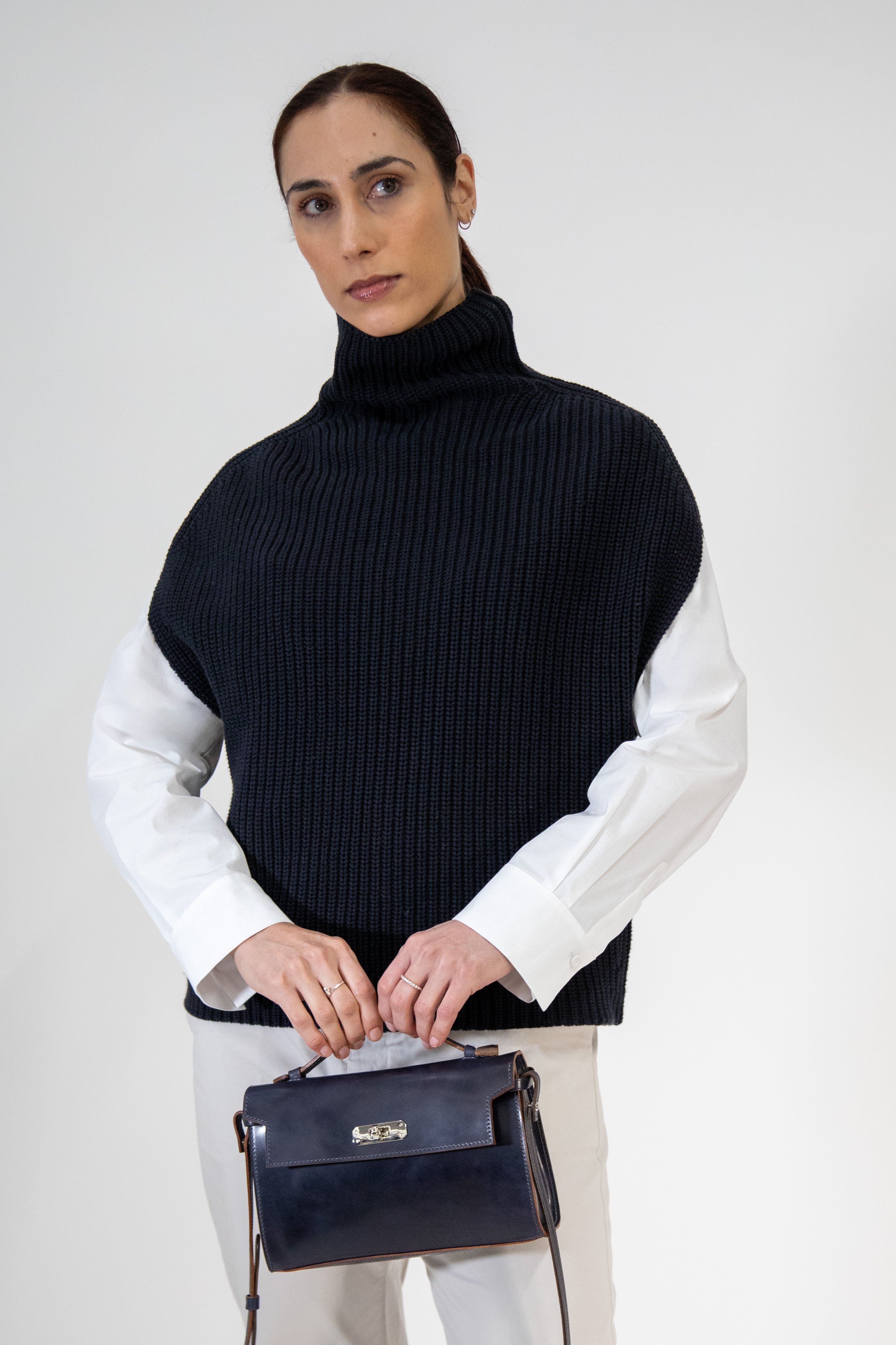 NEVE KNIT SHELL IN ITALIAN COTTON KNIT