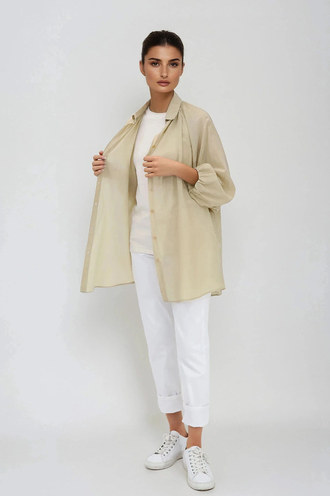 FLOWY OVERSIZED BLOUSE IN SILK COTTON