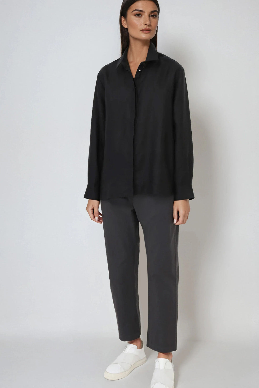 PASCAL BACK SEAMED PANT IN ITALIAN STRETCH COTTON