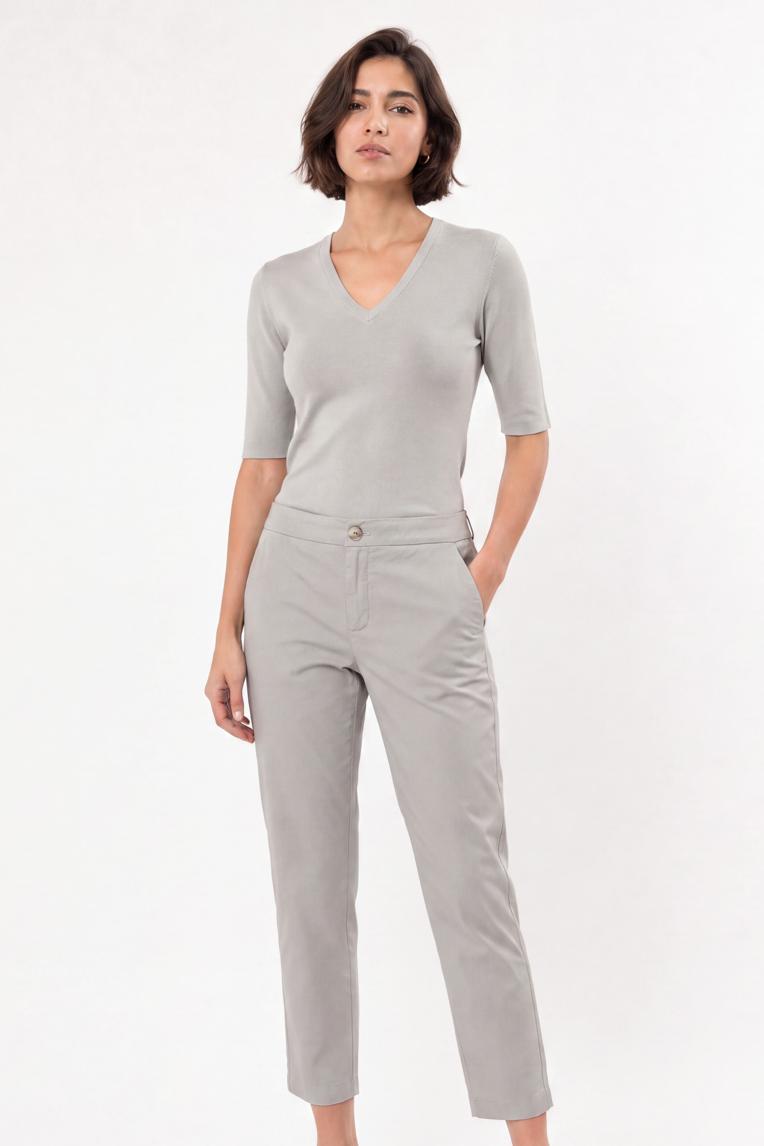 PASCAL BACK SEAMED PANT IN ITALIAN STRETCH COTTON