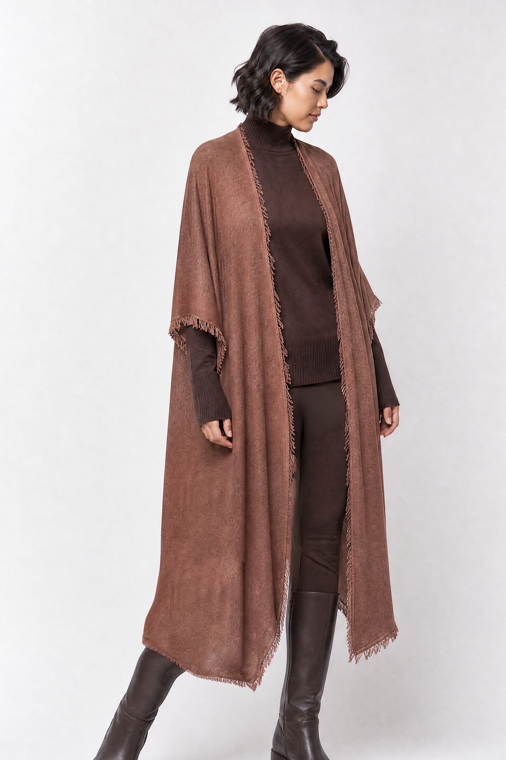 PATNA CARDIGAN IN HAND-DYED CASHMERE EARTHEN BROWN