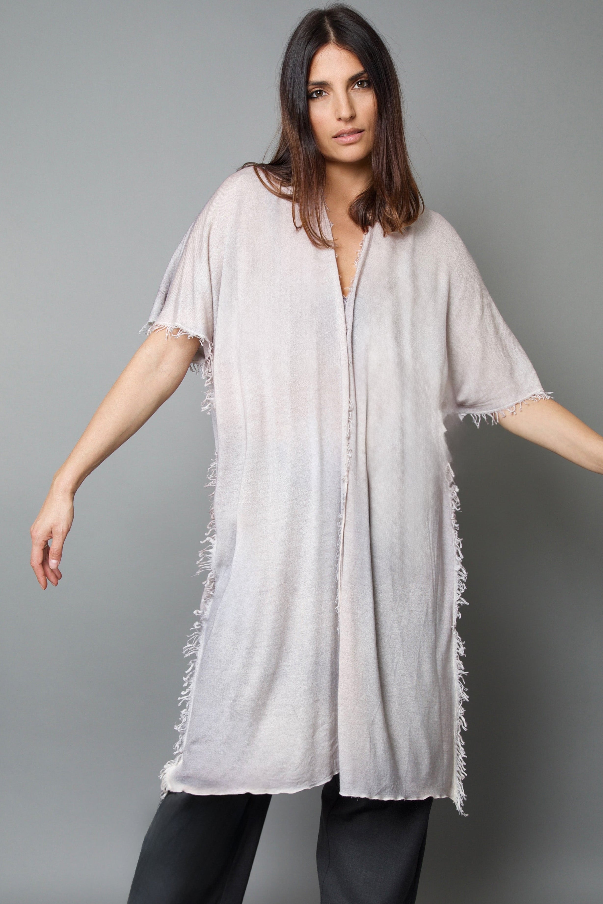 PATNA CARDIGAN IN HAND-DYED CASHMERE SAND DUNE