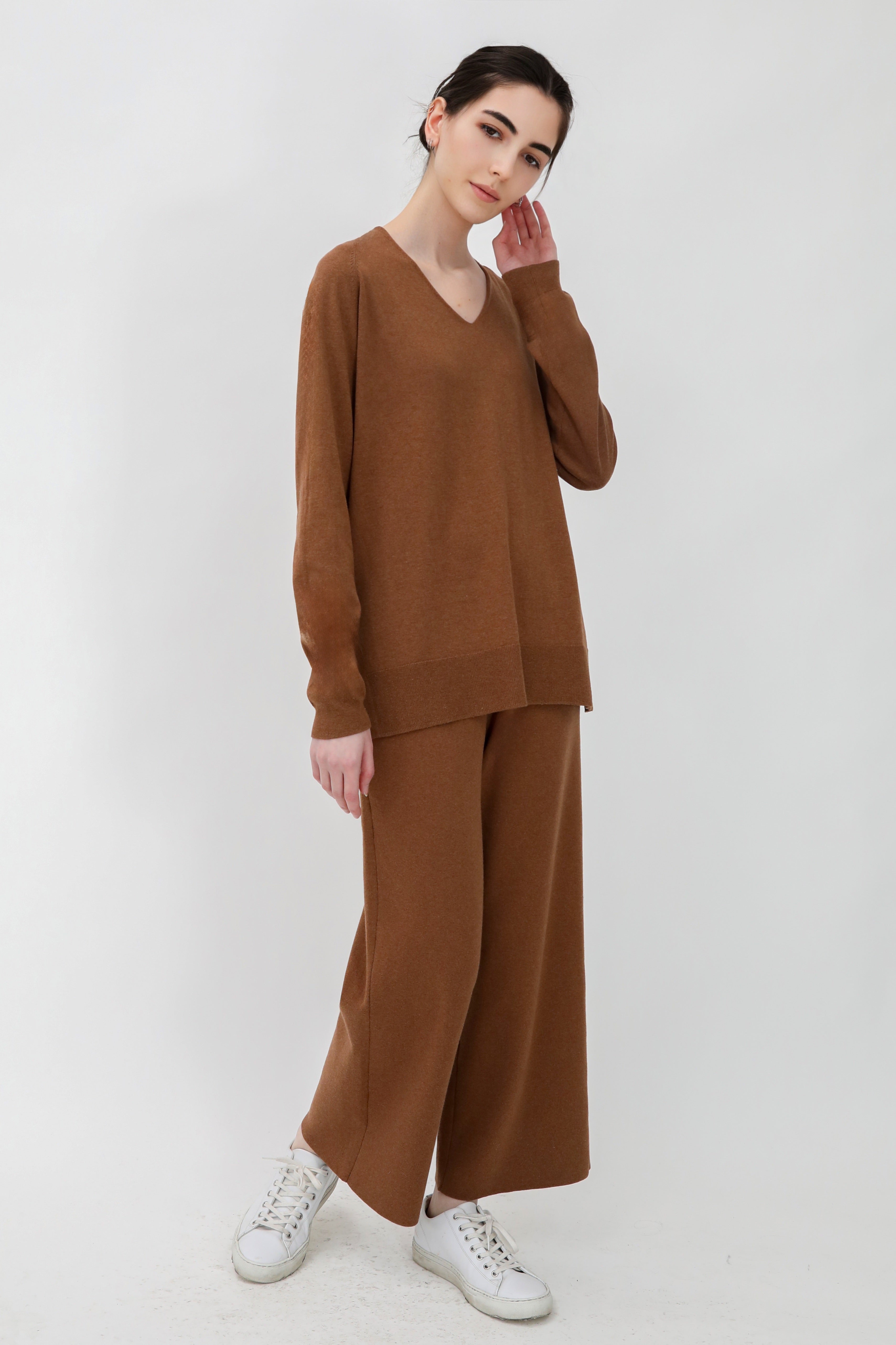 LIMITED EDITION PAYTON WIDE LEG CROP PANT IN KNIT PIMA COTTON