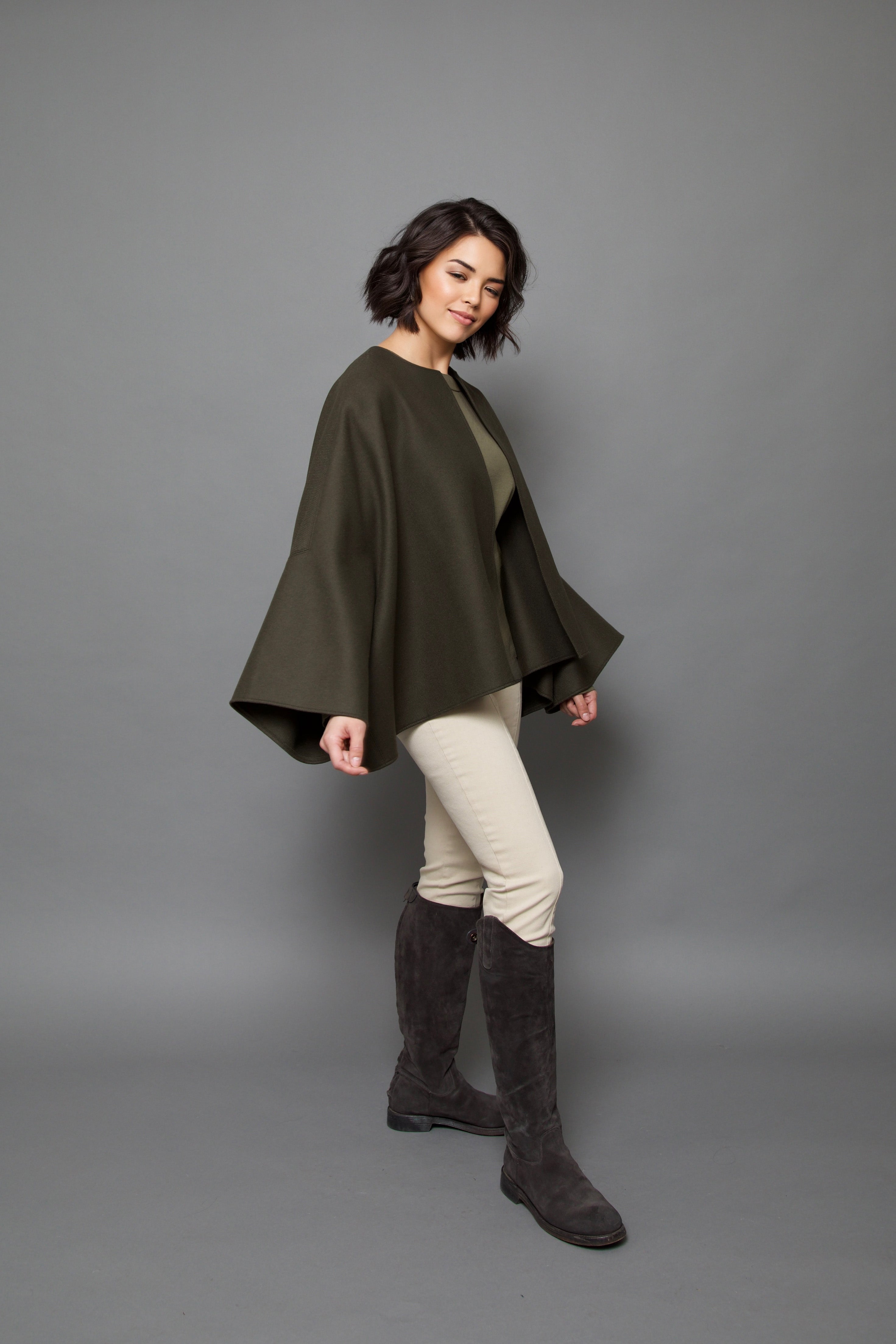 PELLERYN JACKET IN ITALIAN WOOL IN MILITARY GREEN