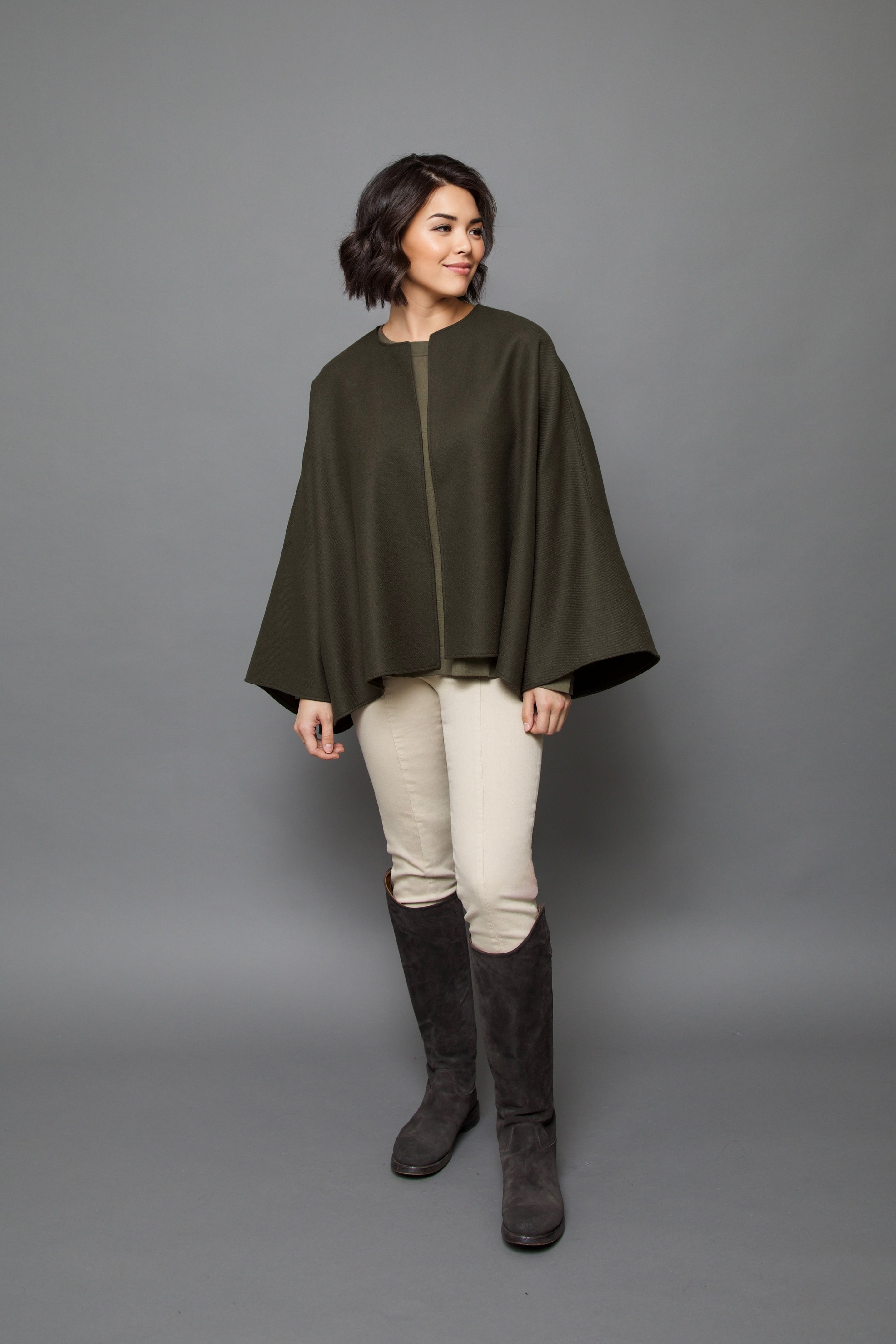 PELLERYN JACKET IN ITALIAN WOOL IN MILITARY GREEN