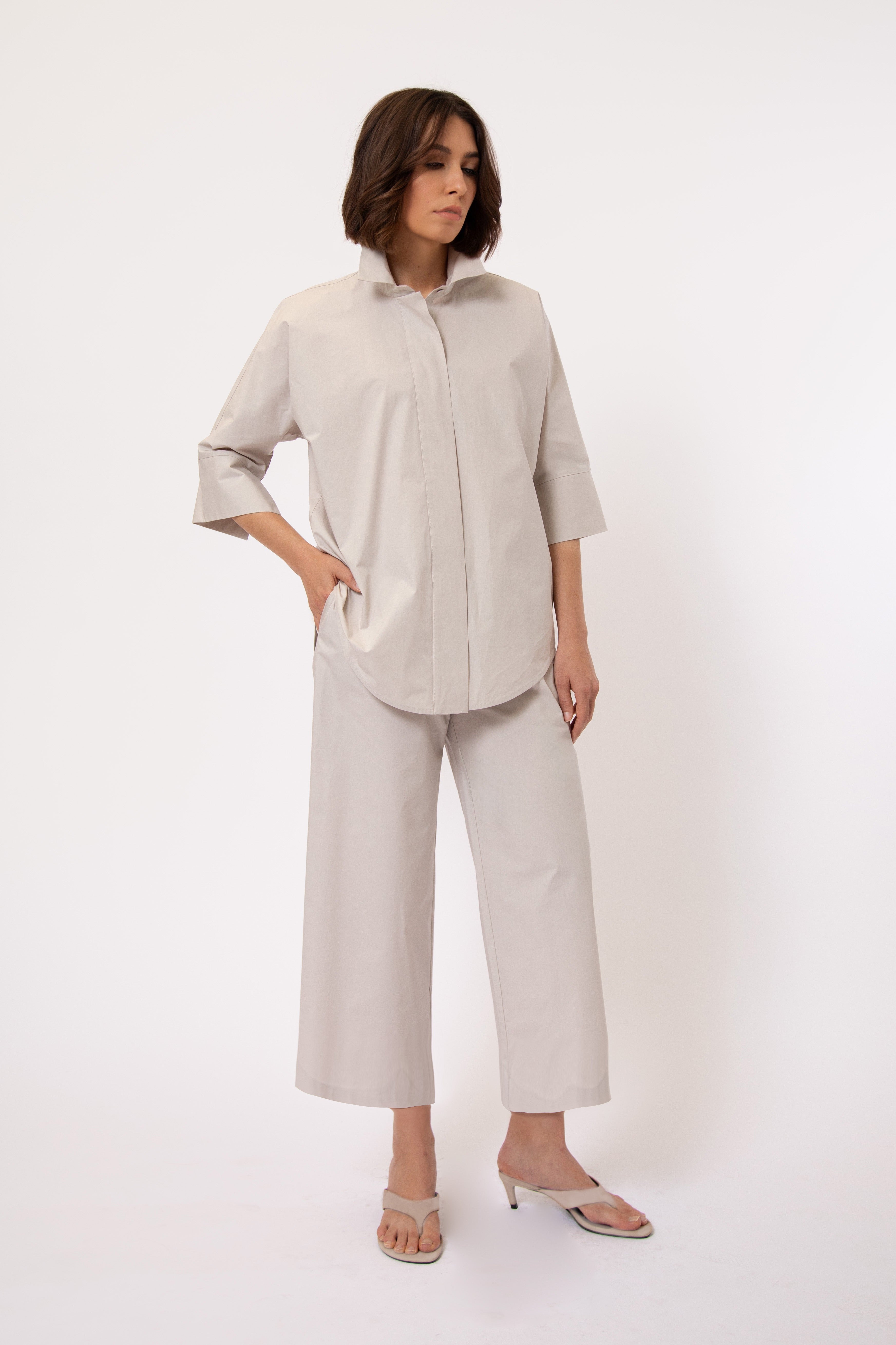 SAHANA DOLMAN SHIRT IN COTTON POPLIN