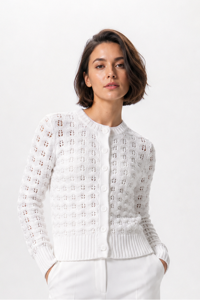 QUINN CARDIGAN IN ITALIAN COTTON KNIT