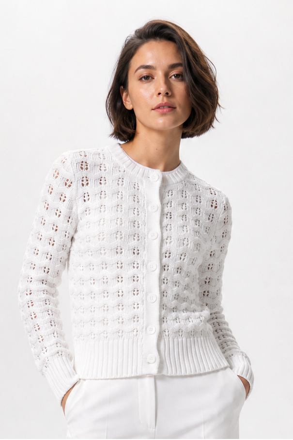 QUINN CARDIGAN IN ITALIAN COTTON KNIT