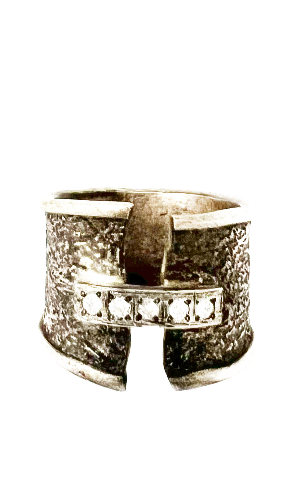 STERLING SILVER DIAMOND RING