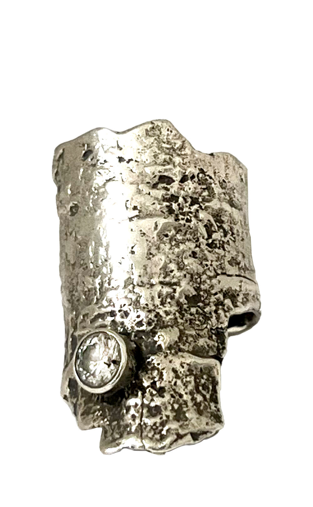 STERLING SILVER DIAMOND RING