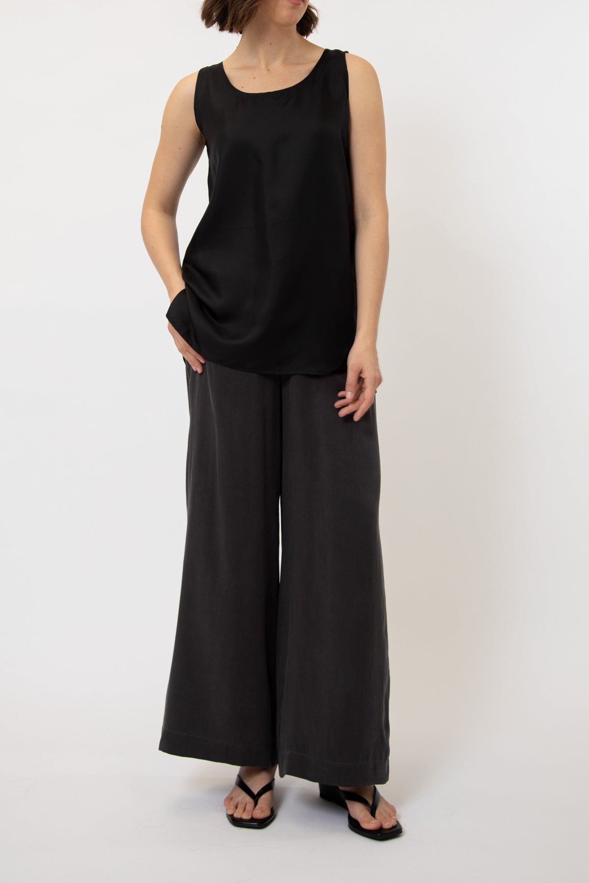 SABINA SILK TWILL TANK TOP