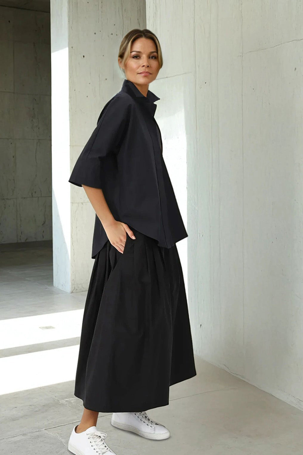 SAHANA DOLMAN SHIRT IN COTTON POPLIN