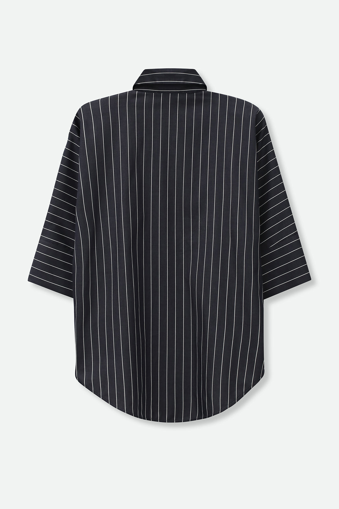 SAHANA DOLMAN IN ITALIAN COTTON CHARCOAL STRIPE JACQUARD