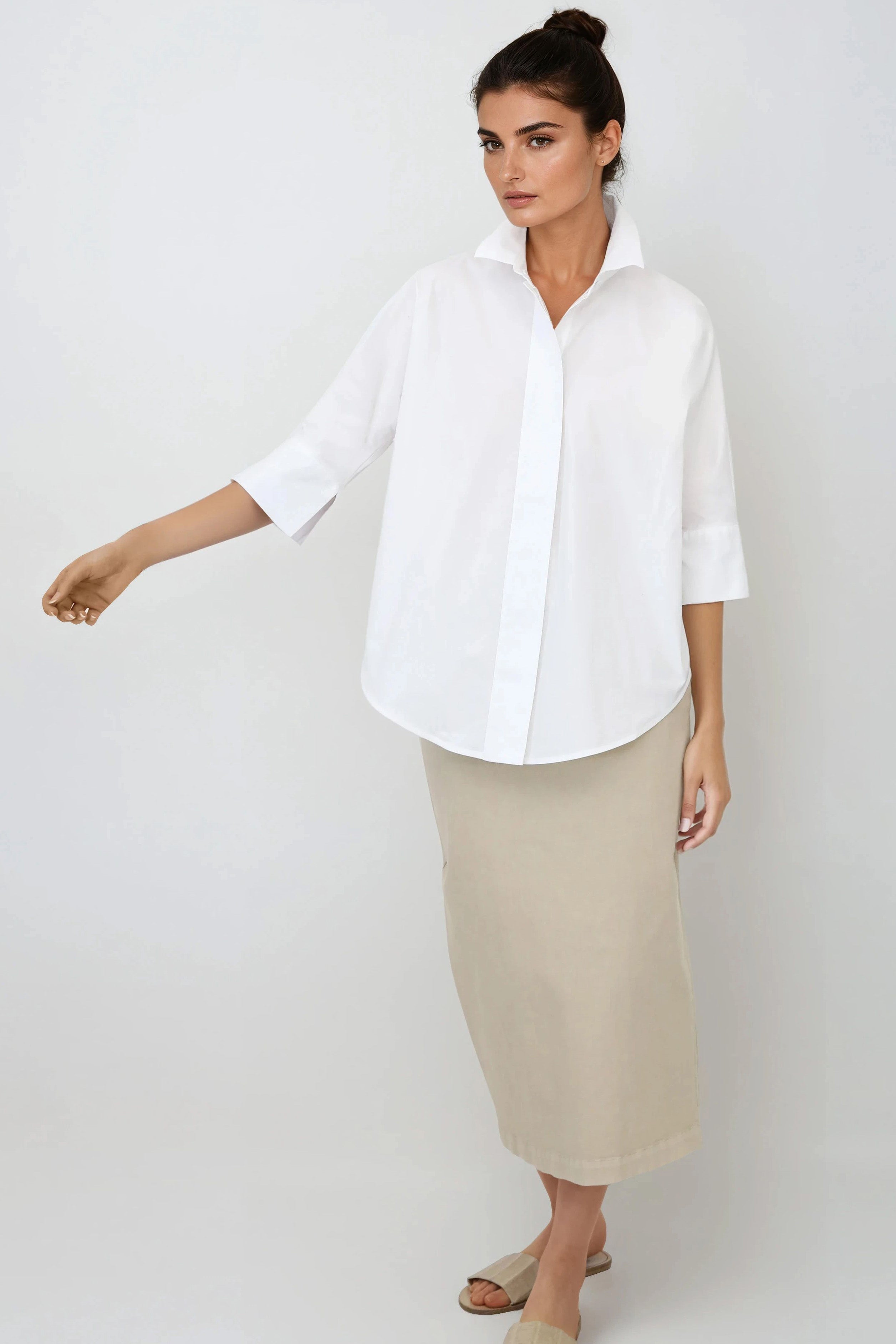 SAHANA DOLMAN SHIRT IN COTTON POPLIN