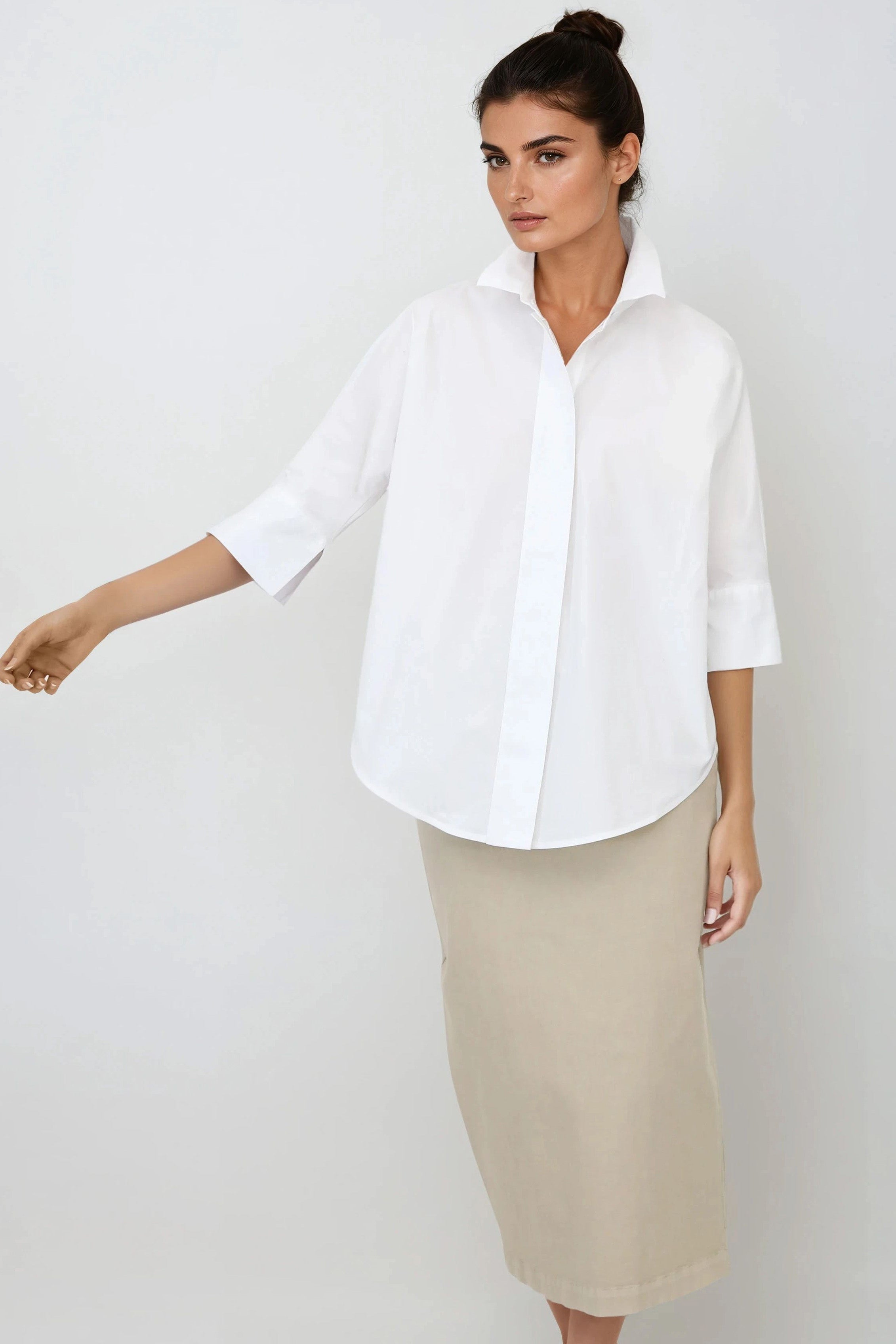 SAHANA DOLMAN SHIRT IN COTTON POPLIN