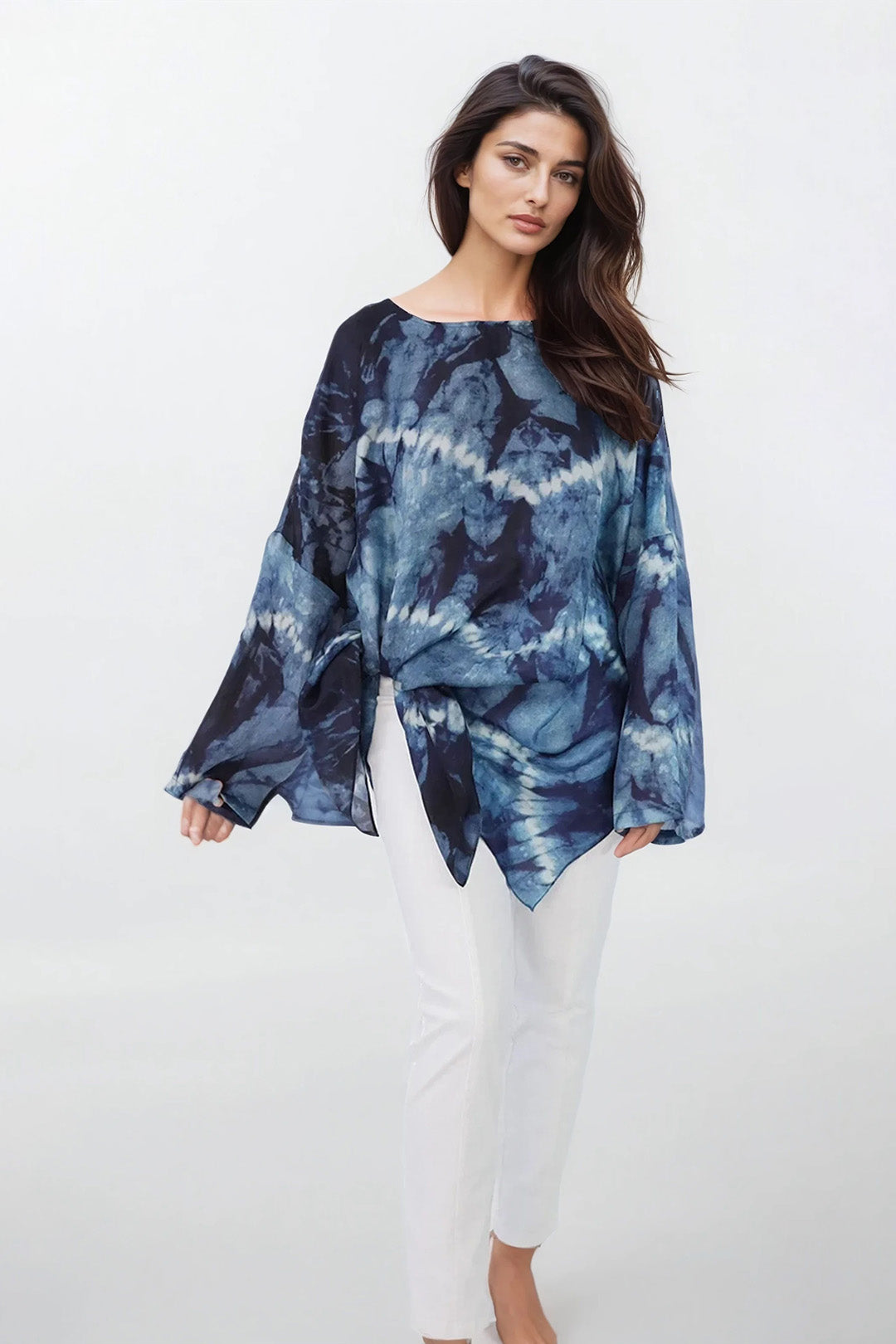 SAMIRA ONE-SIZE TUNIC IN LIGHTWEIGHT PRINTED SILK VOILE FLORENCE