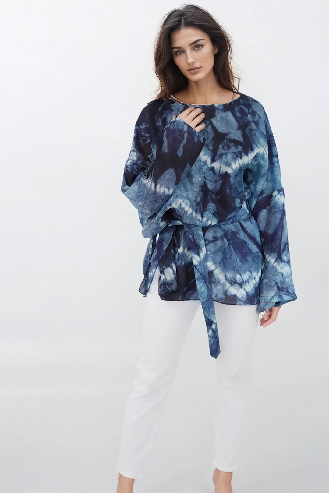 SAMIRA ONE-SIZE TUNIC IN LIGHTWEIGHT PRINTED SILK VOILE FLORENCE