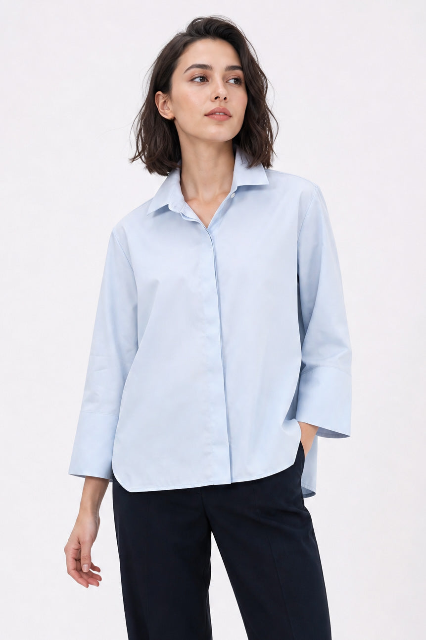 SEVILLA SHIRT IN ITALIAN COTTON POPLIN STRETCH