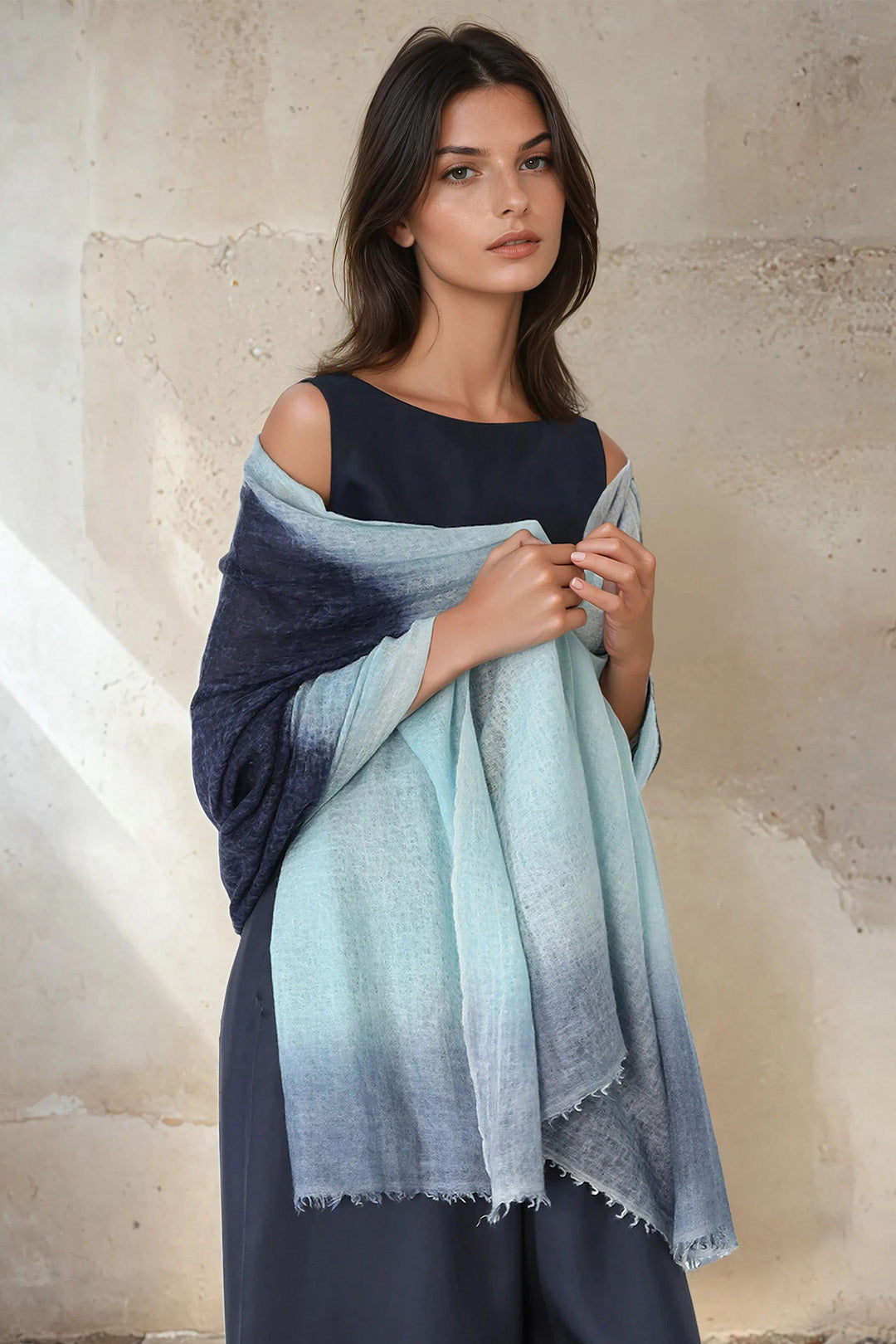 SABINA SILK TWILL TANK TOP IN NAVY