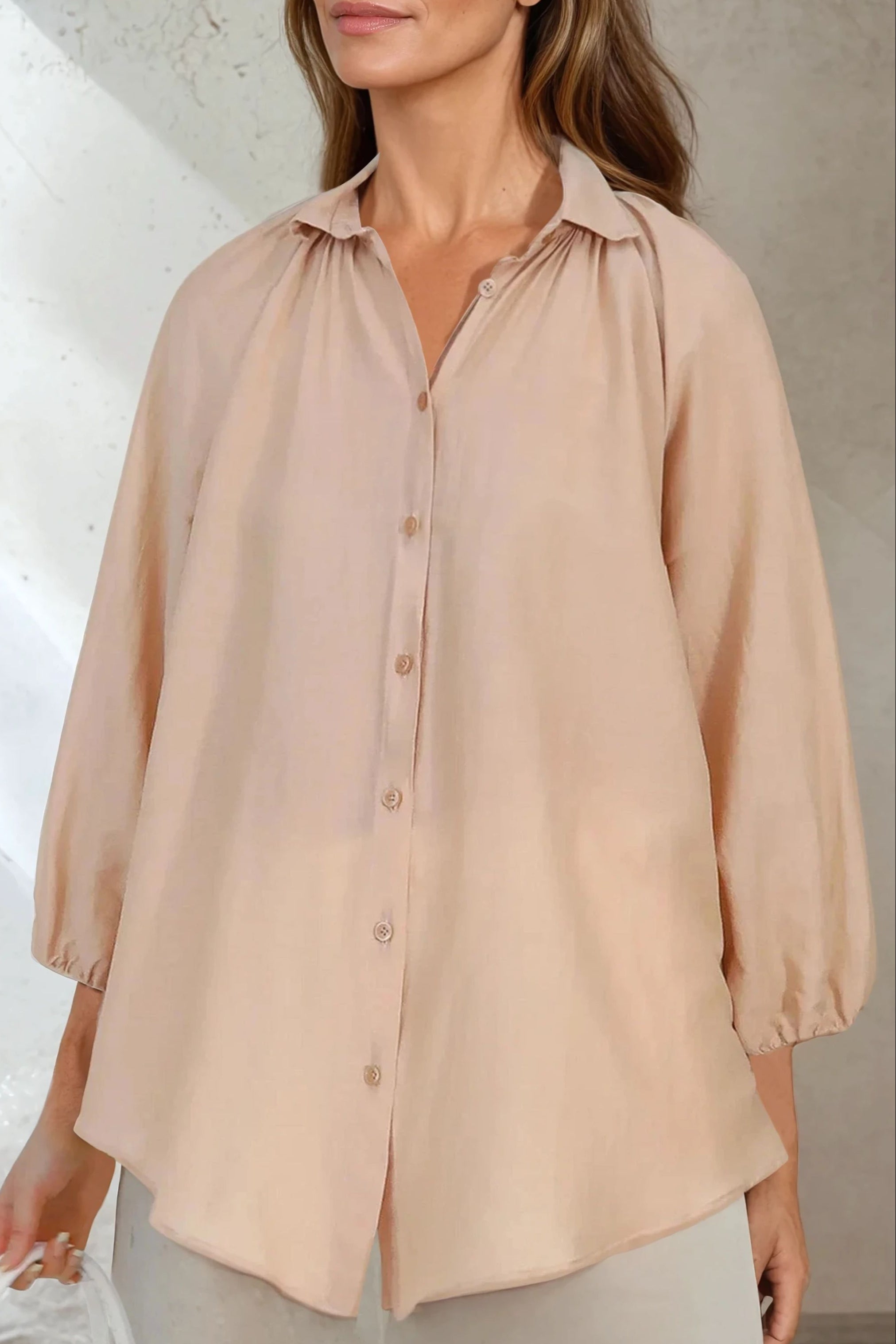 FLOWY OVERSIZED BLOUSE IN SILK COTTON