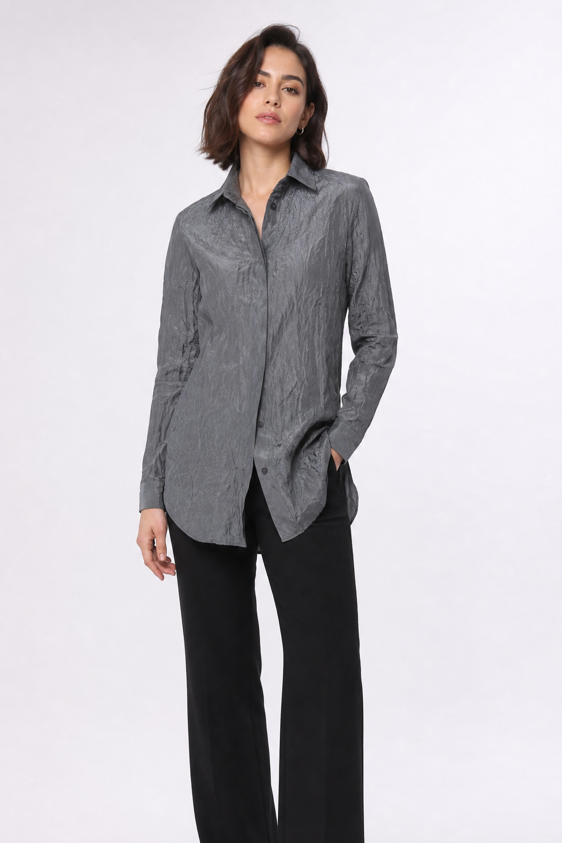 SFIZIO TEXTURED COTTON-SILK PERFECT SHIRT