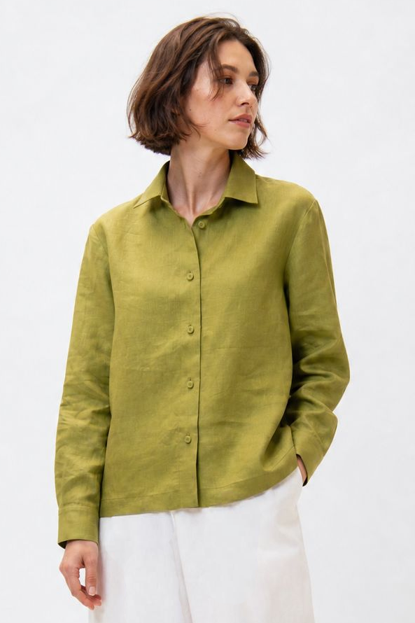 SIGNE BACK PLEATED SHIRT IN ITALIAN LINEN
