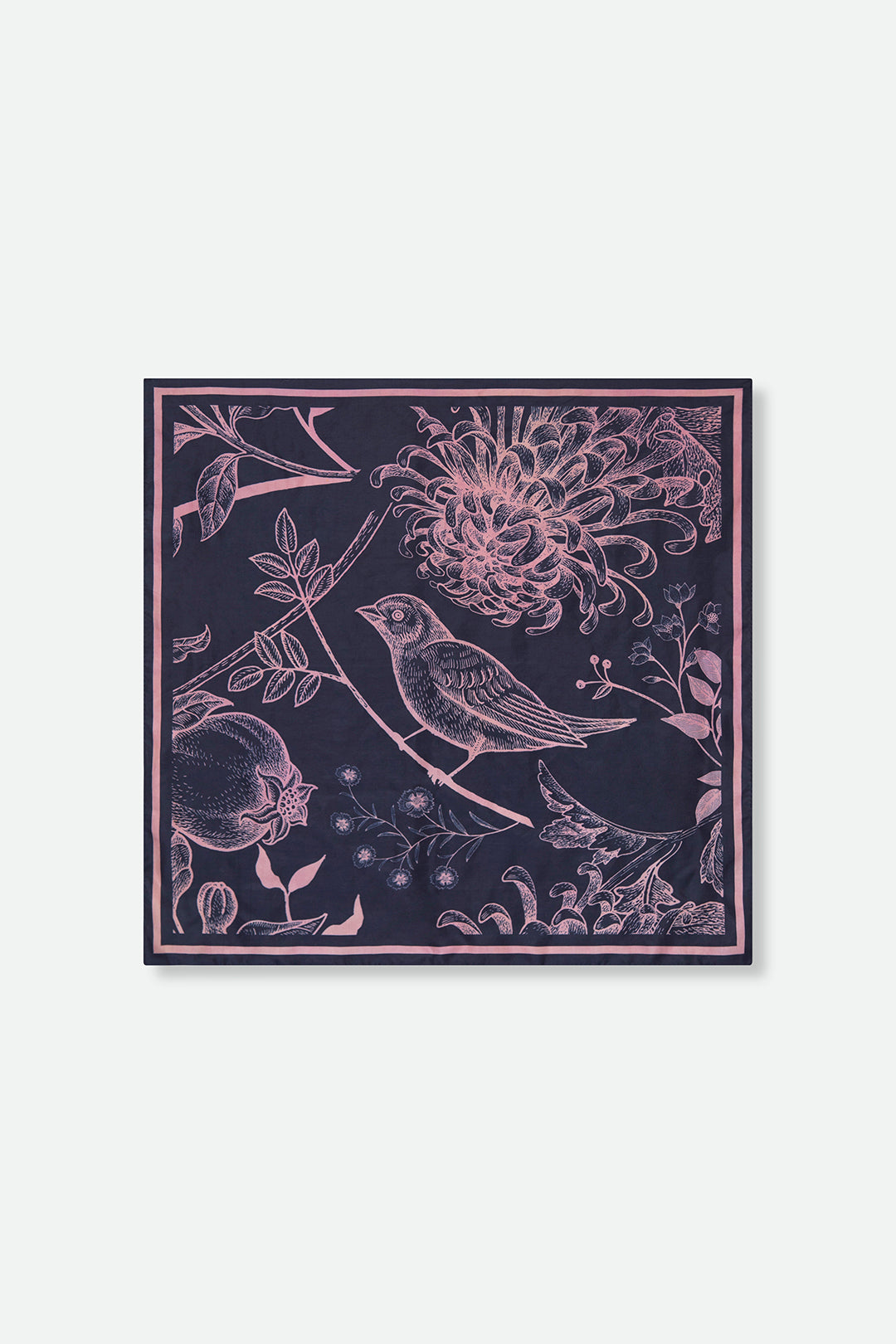 SILK SQUARE SCARF IN BLUSH BOTANICA