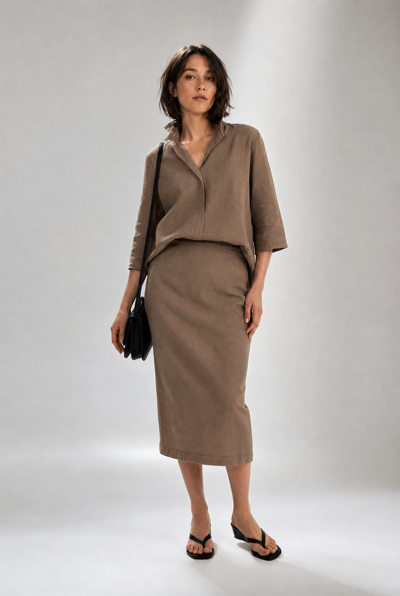 SORELLA SHIRT IN ITALIAN LINEN STRETCH