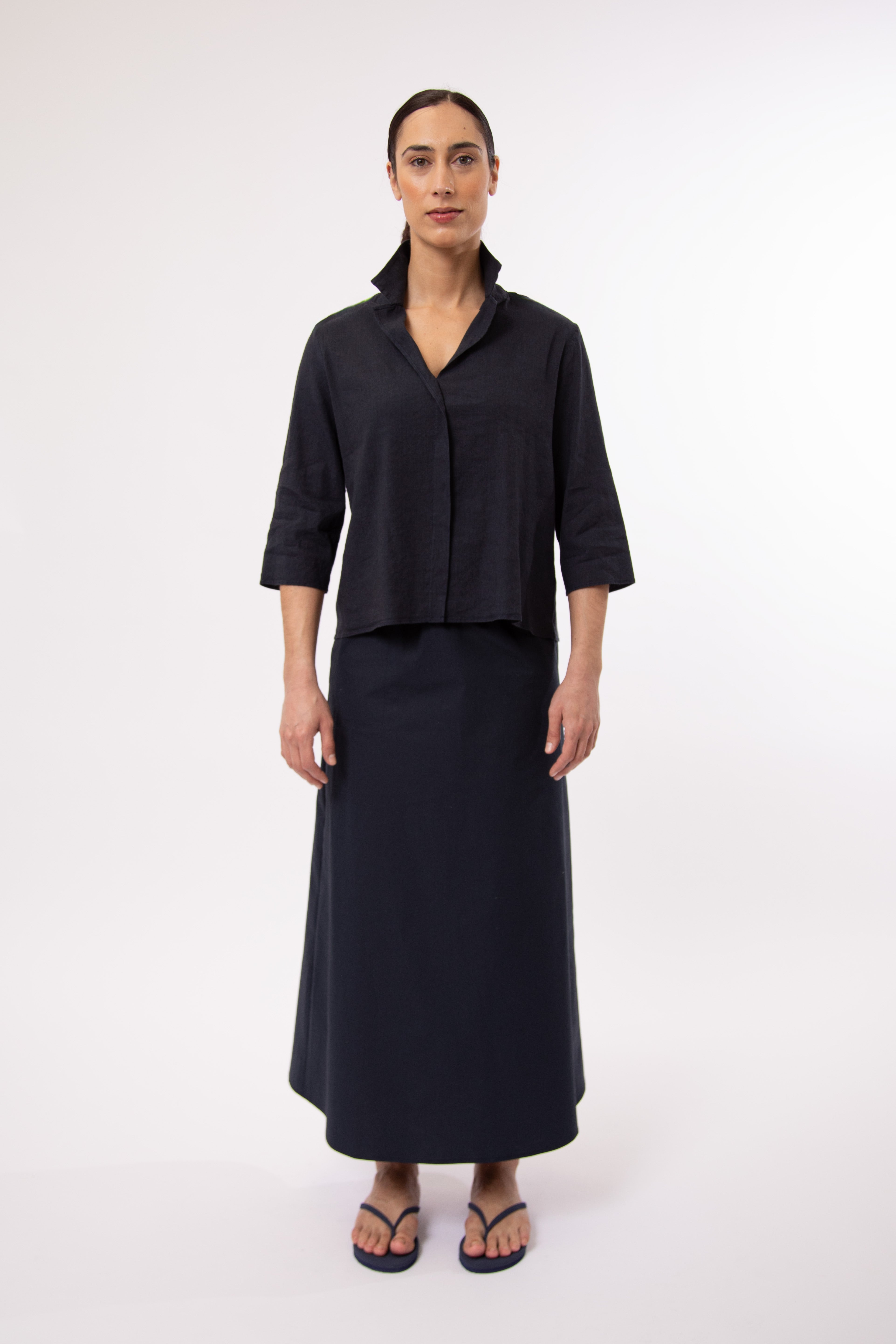 SORELLA SHIRT IN ITALIAN LINEN STRETCH