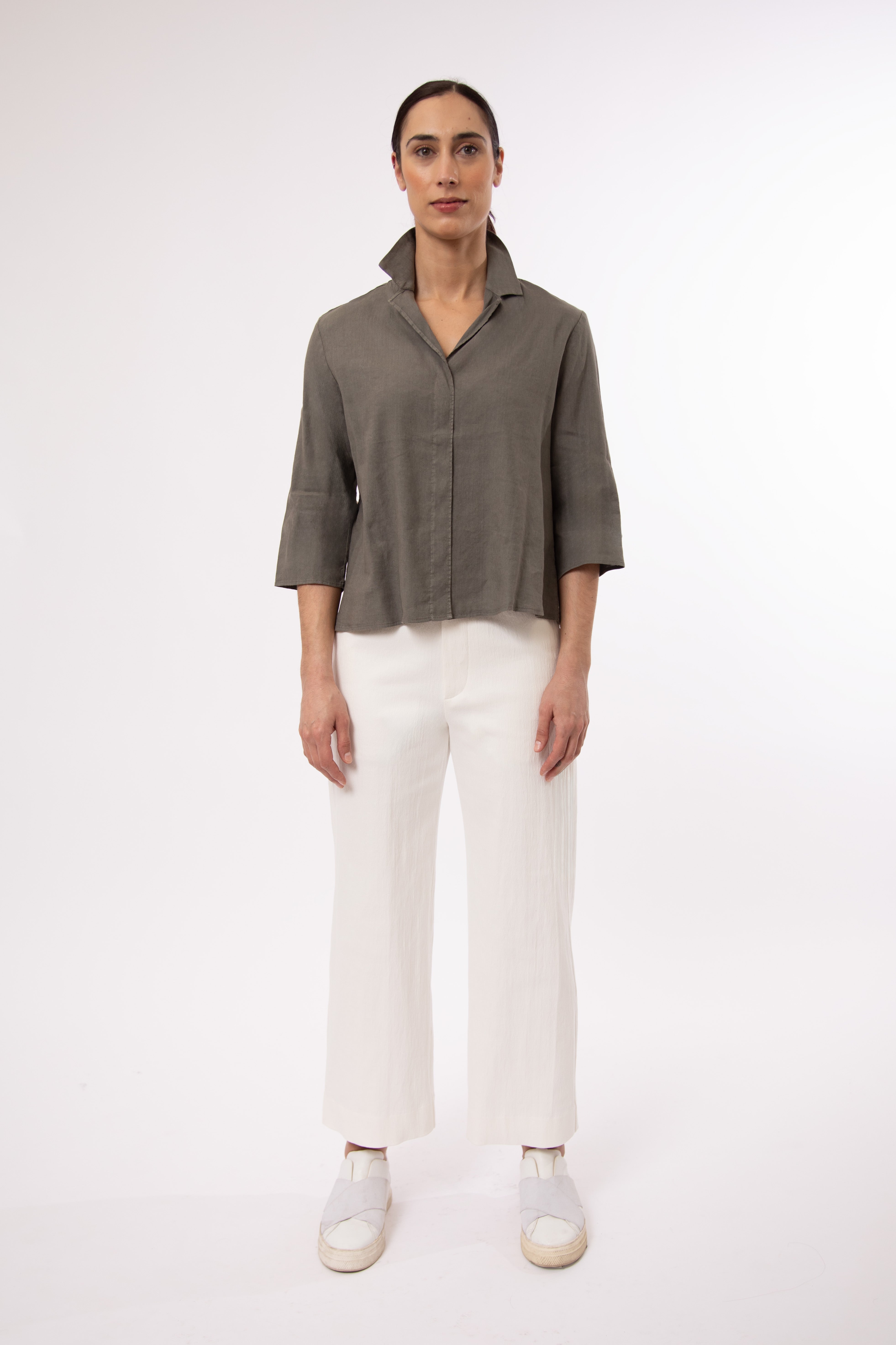 SORELLA SHIRT IN ITALIAN LINEN STRETCH