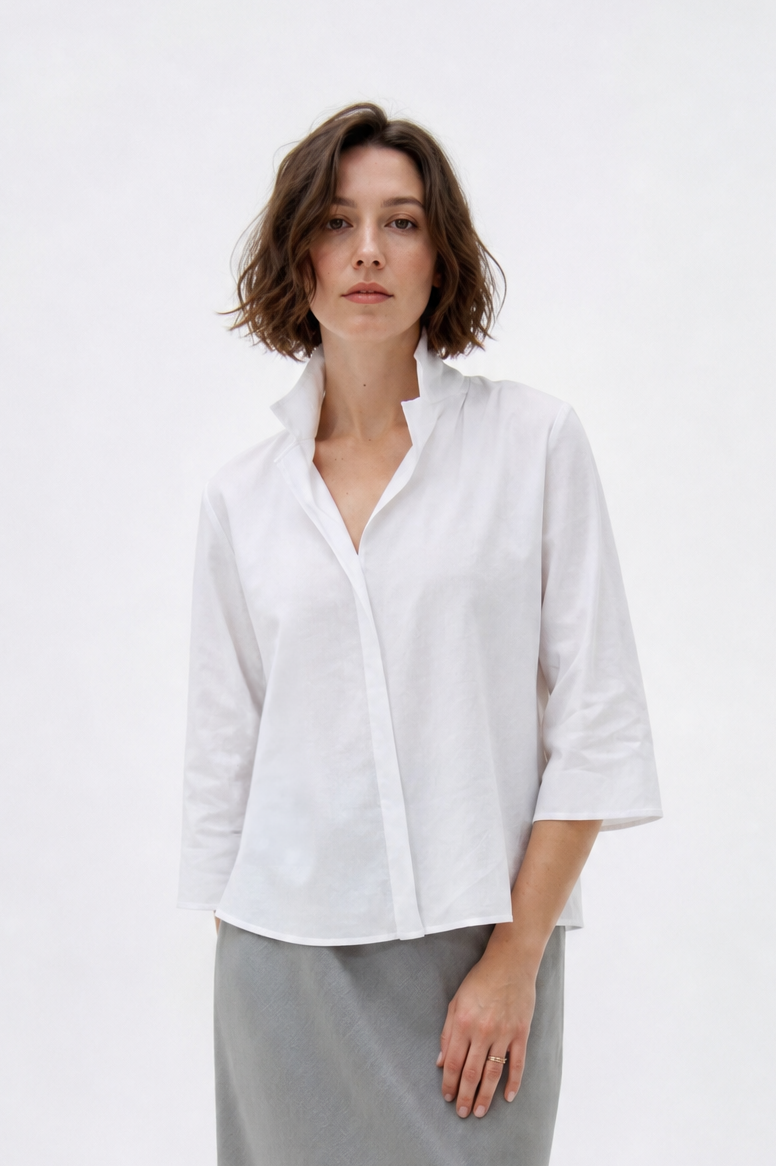 SORELLA SHIRT IN ITALIAN LINEN STRETCH