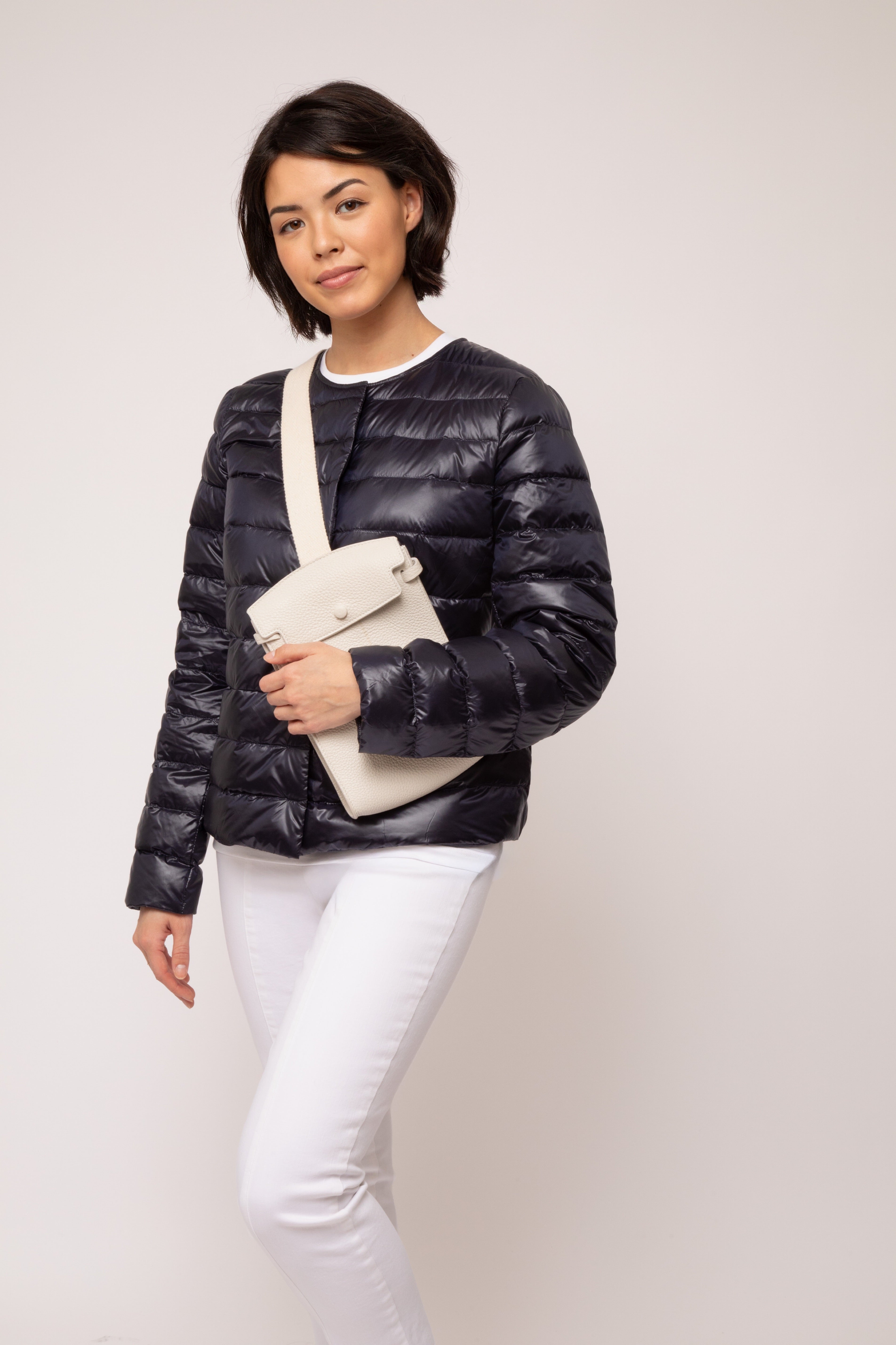 MONZA ITALIAN LEATHER CROSSBODY BUTTER WHITE