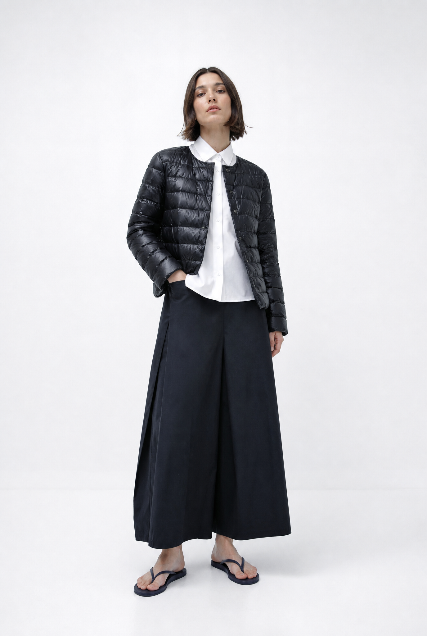 SIGNE BACK PLEATED SHIRT IN ITALIAN COTTON POPLIN STRETCH
