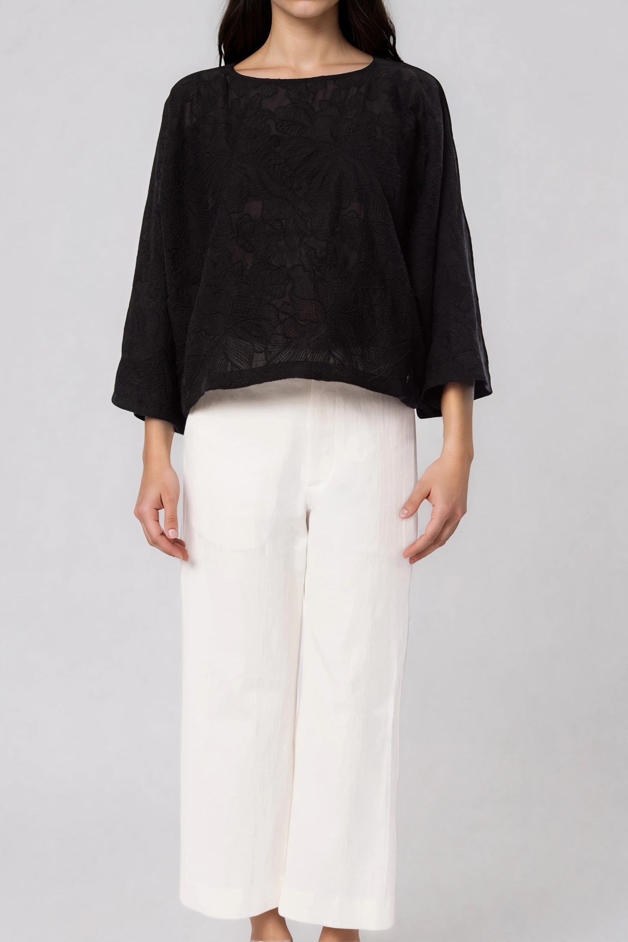 TILLIE TOP IN EMBROIDERED ITALIAN COTTON