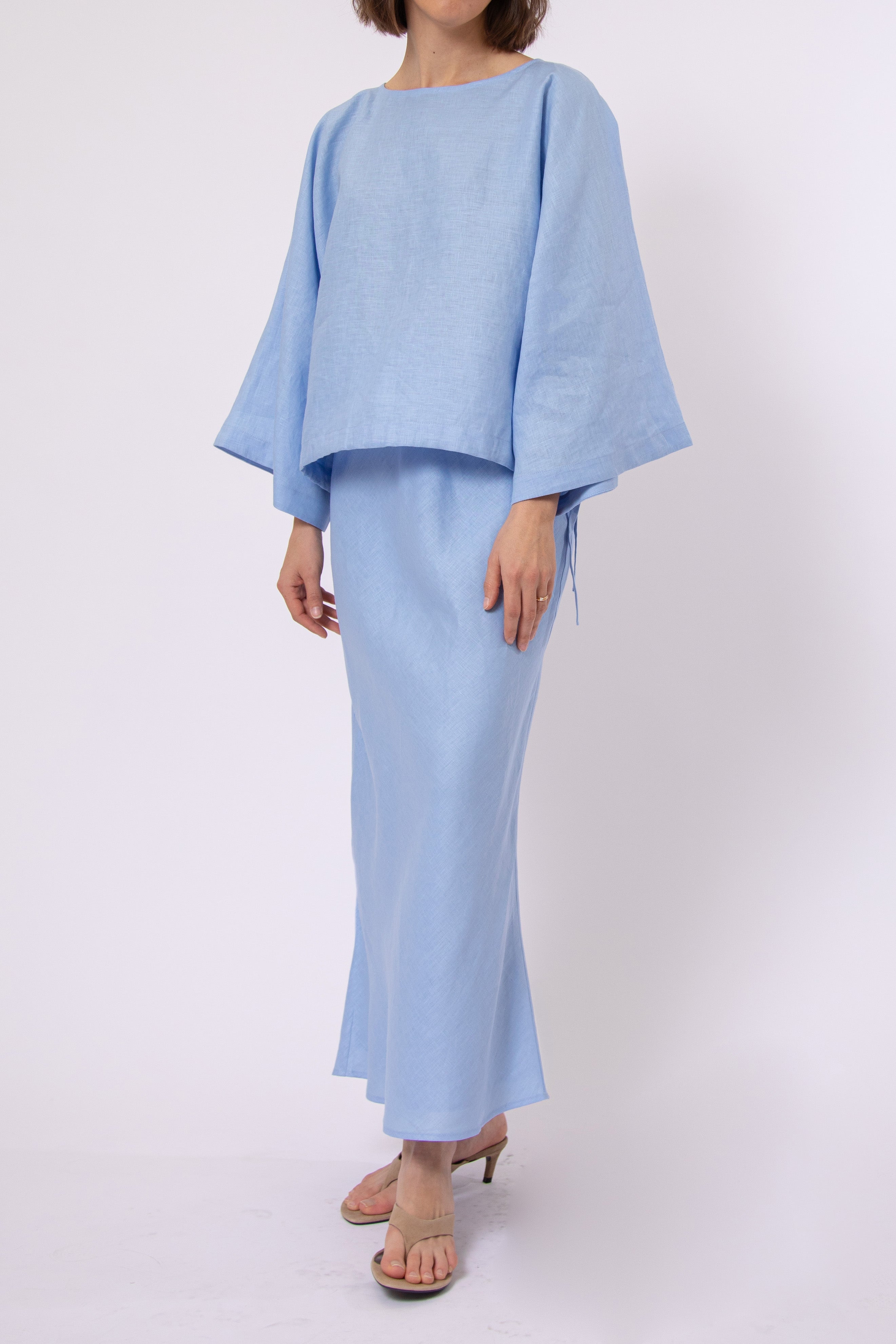 LEONORA BIAS SKIRT IN ITALIAN LINEN