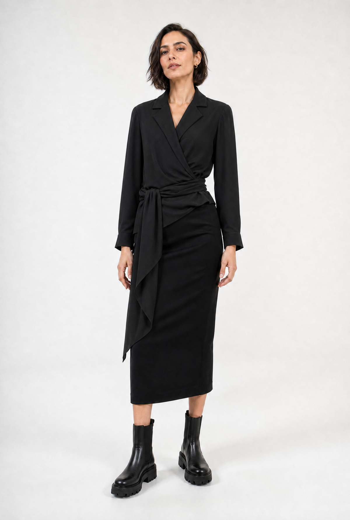 TORINO WRAP SHIRT IN SILK CREPE