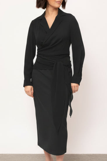 TORINO WRAP SHIRT IN SILK CREPE