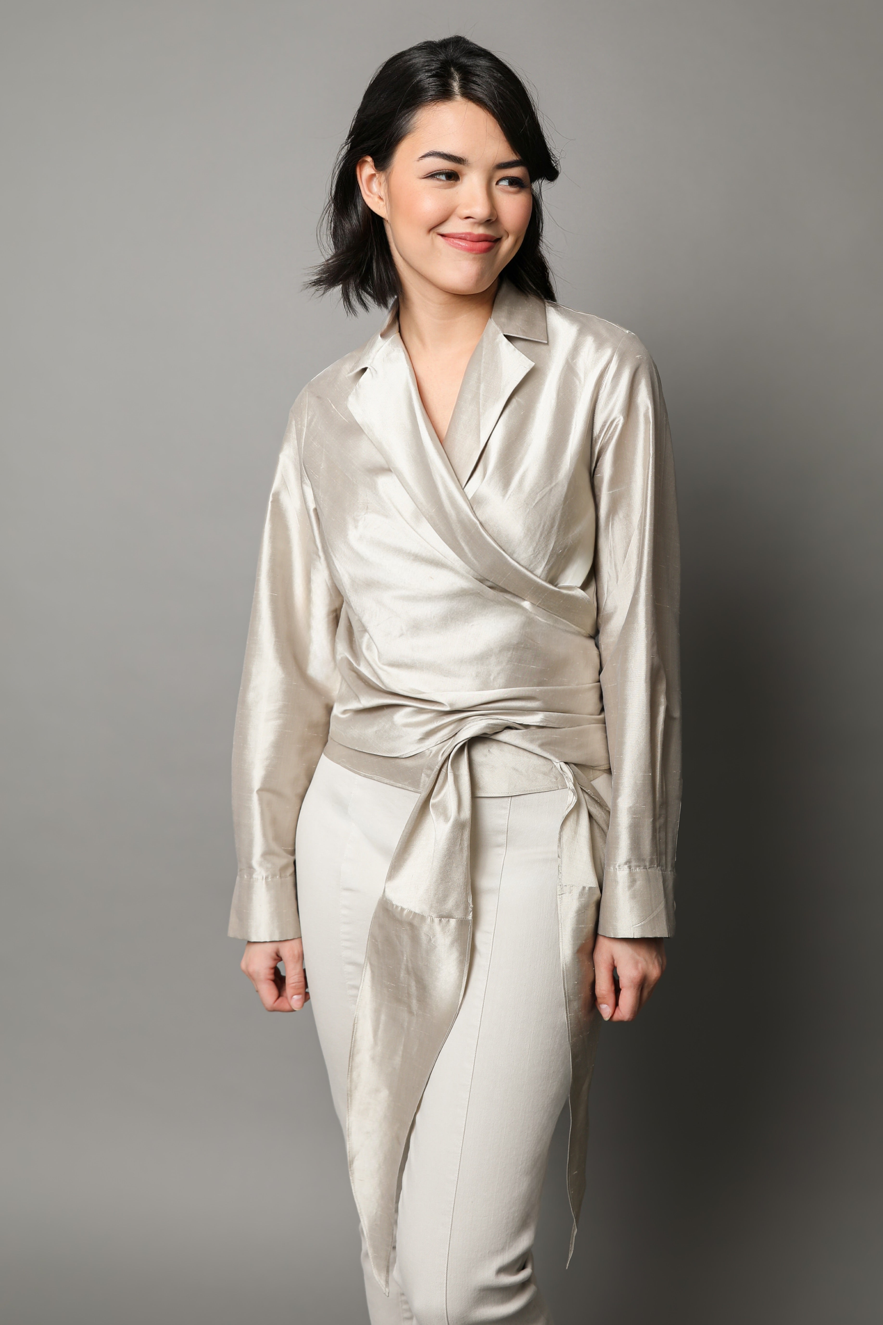 TORINO WRAP SHIRT IN DUPIONI SILK