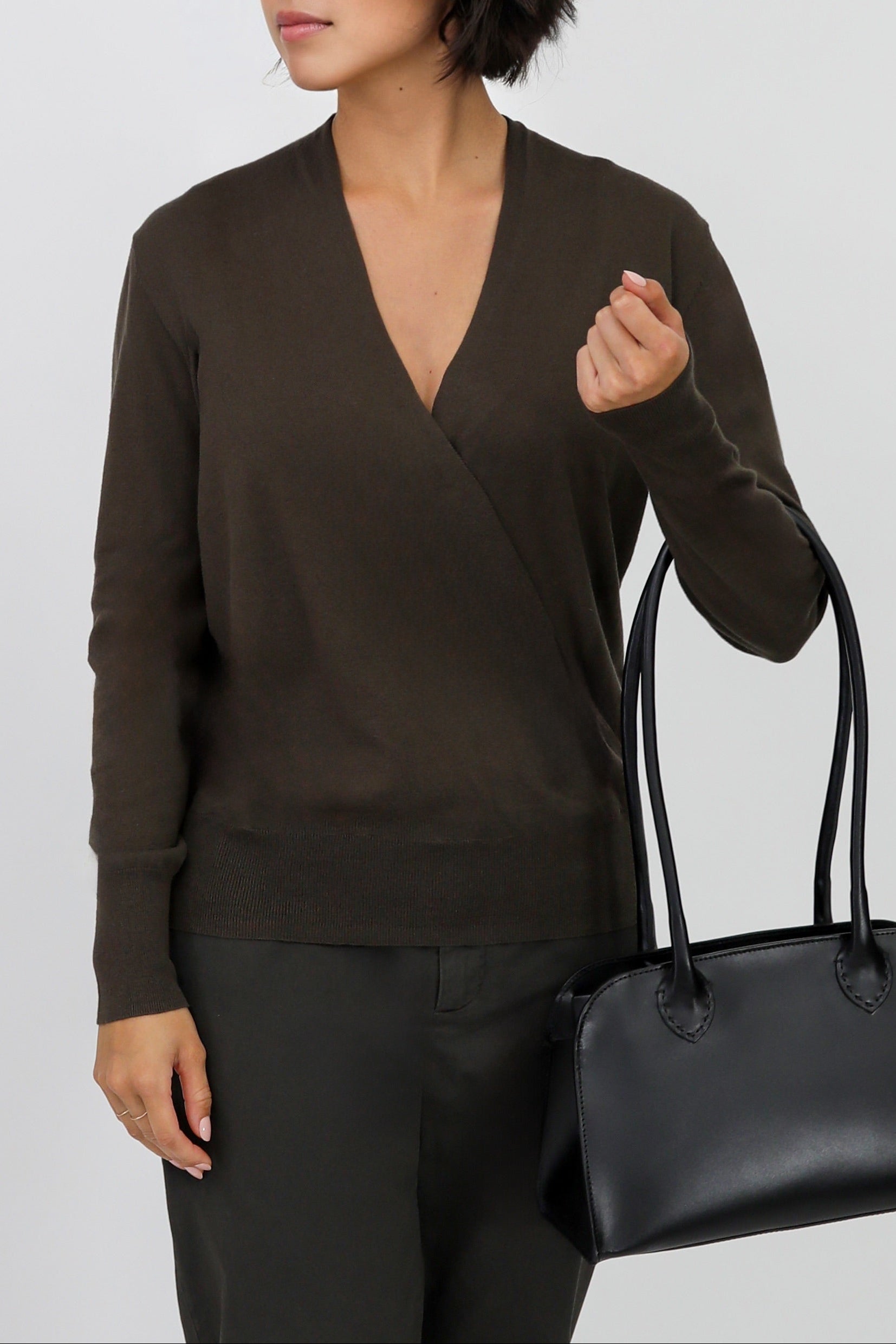 TORY ITALIAN COTTON SURPLICE WRAP TOP