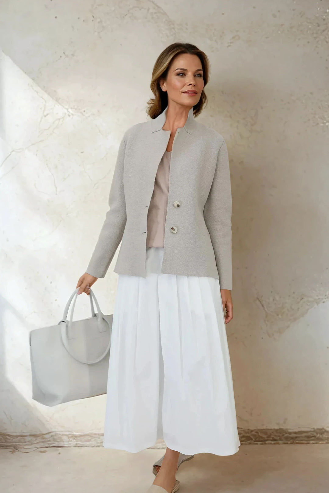 LILOU PLEATED SKIRT IN ITALIAN POPLIN STRETCH