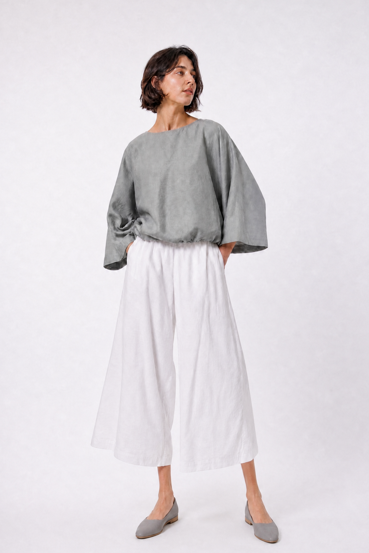 PRISMA CROPPED WIDE LEG IN ITALIAN LINEN STRETCH